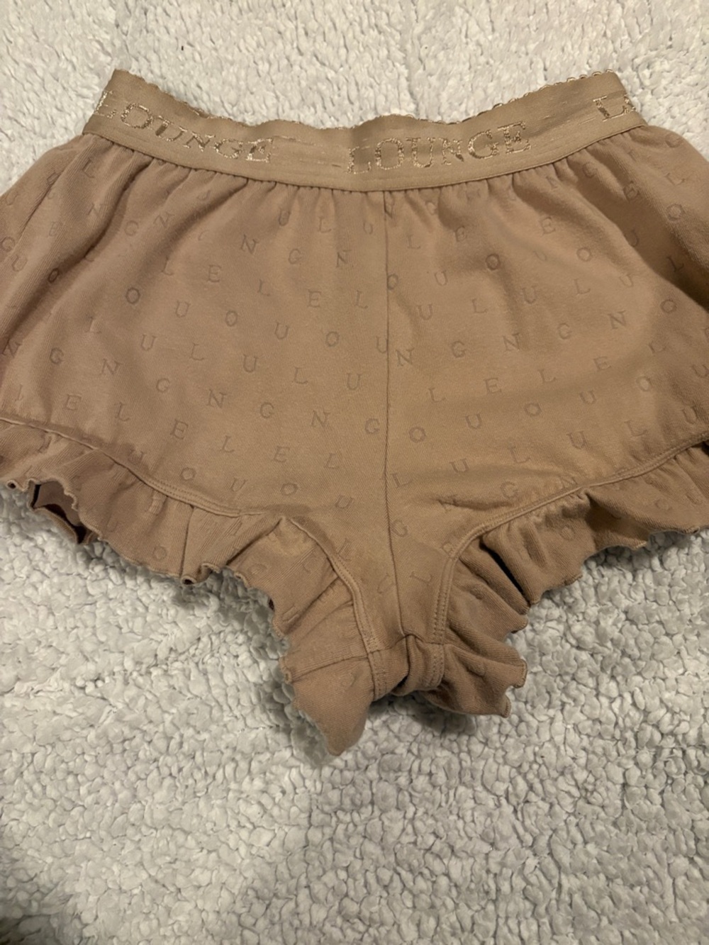 Lounge Ruffle Shorts - Tan - Picture 4 of 5